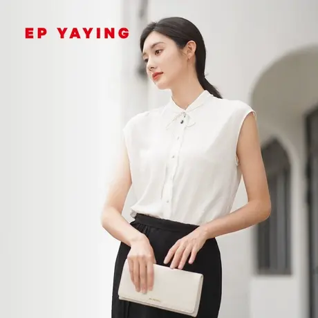 [重磅真丝]EP雅莹女装 新中式系带小落肩衬衫 2023新款2199N图片