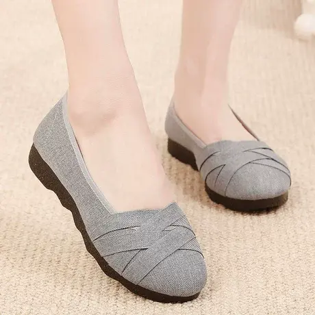 步锦轩老北京布鞋女新款夏老人奶奶鞋中老年人一脚蹬网面透气女鞋商品大图