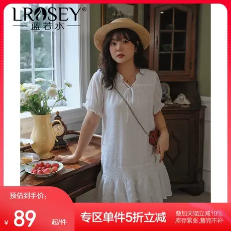 大码女装甜美减龄直筒公主裙胖mm夏季新款肌理感宽松雪纺连衣裙图片