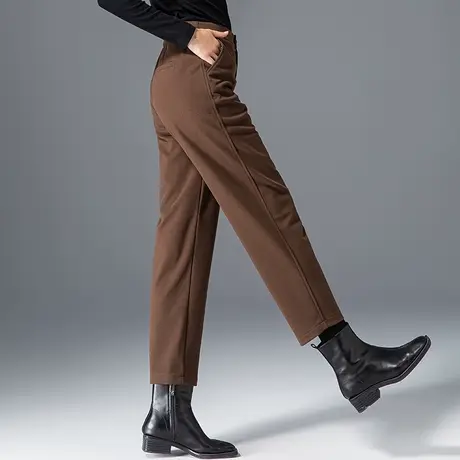 毛呢裤子女秋冬2023新款冬季女裤妈妈萝卜裤休闲九分西装裤哈伦裤商品大图