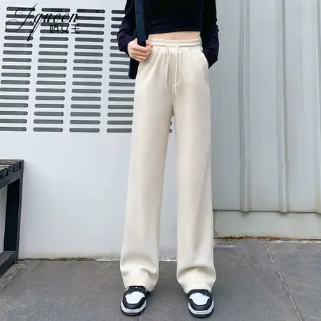 灯芯绒阔腿裤女春秋季新款韩版宽松显瘦休闲裤垂感高腰直筒裤子商品大图