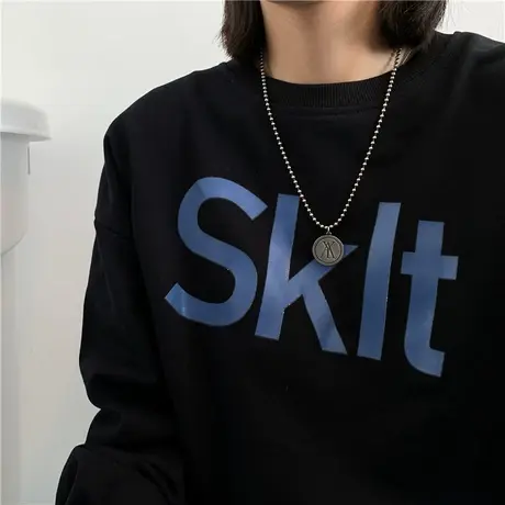 红续2020春秋装新款韩版宽松设计感小个子字母短款长袖卫衣女显瘦图片