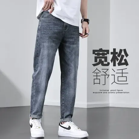 夏天男士直筒九分休闲牛仔裤夏季薄款潮牌新塘高端水洗男裤子夏款图片
