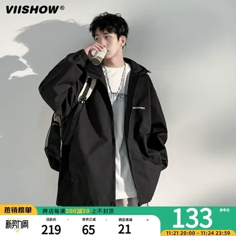VIISHOW外套男款春秋潮牌防风冲锋夹克痞帅夹克春秋季美式户外机图片
