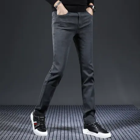 男士休闲牛仔裤秋季2023新款修身直筒高端弹力百搭男装牛仔裤中年商品大图