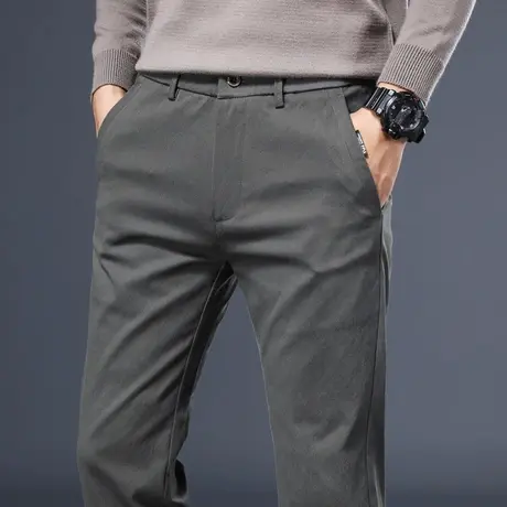 秋冬季男装修身直筒休闲裤春秋款男士正装西裤2024年款弹力男裤子商品大图
