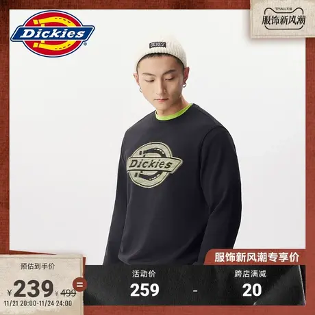 Dickies商场同款新款秋冬Logo印花毛圈布圆领美式卫衣图片