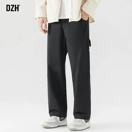 男士黑色工装裤男春秋直筒休闲裤子男款美式高街2024新款伐木裤潮商品大图