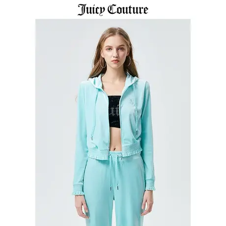Juicy Couture橘滋外套女2023春季新款美式收腰天鹅绒外套夹克女商品大图