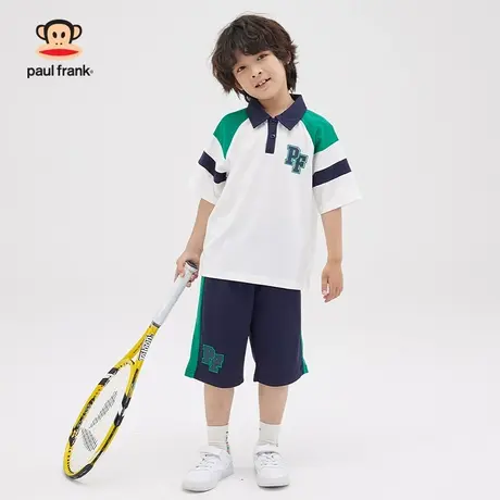 大嘴猴童装男童短袖POLO衫套装2023年夏季新品半袖中大儿童套装商品大图