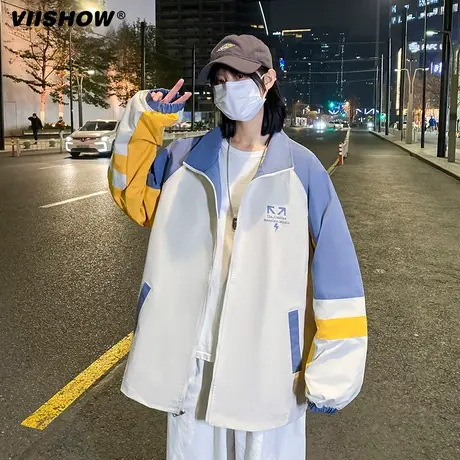 VIISHOW两面穿夹克男生春秋季宽松休闲外套ins百搭潮牌男士上衣图片