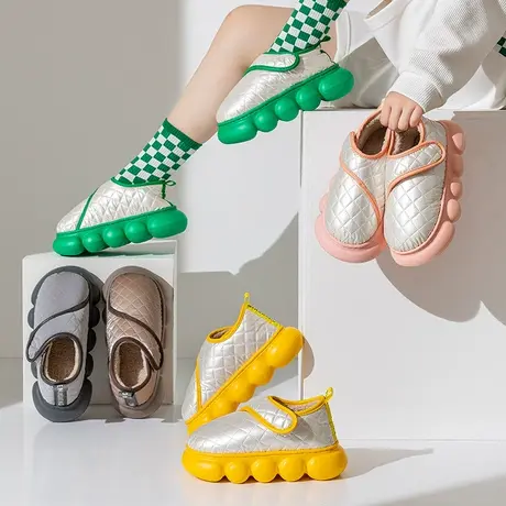 棉拖鞋女冬季厚底可外穿情侣室内居家防水防滑加绒保暖包跟棉鞋男商品大图