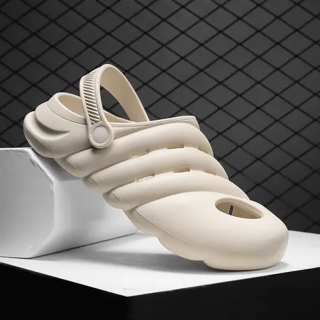 雨鞋男款夏季时尚钓鱼水鞋工地胶鞋劳保洗车防水鞋男士沙滩洞洞鞋商品大图