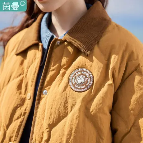 茵曼轻薄美拉德羽绒服短款2023新款初冬季女棉衣棉服小个子外套图片