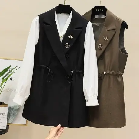 早秋新款西装马甲女外套外搭收腰马夹背心宽松坎肩百搭外穿春秋商品大图