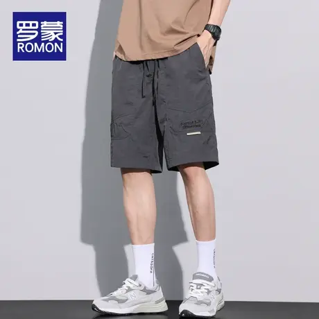 罗蒙冰丝休闲工装短裤男士夏季薄款2023新款潮牌外穿宽松五分中裤商品大图