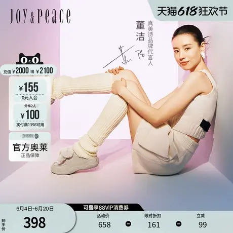 真美诗官方奥莱2024秋季毛绒蝴蝶结厚底一脚蹬包头拖23228CH4图片