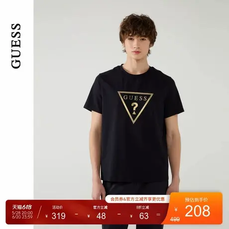 GUESS25年新款夏季男士经典烫金logo百搭日常短袖T恤-X5PP21K2Q40商品大图