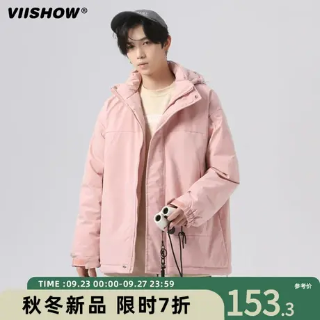 VIISHOW加厚棉服外套男2023冬季新款男山系户外防水登山野营夹克商品大图