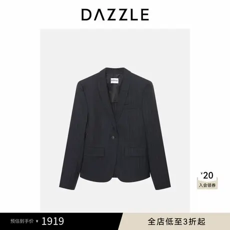 DAZZLE地素奥莱西装黑色条纹西装图片