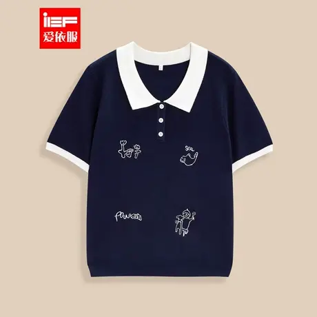 IEF/爱依服【大码女装】2025夏秋新款韩版时尚小众设计感毛织上衣商品大图
