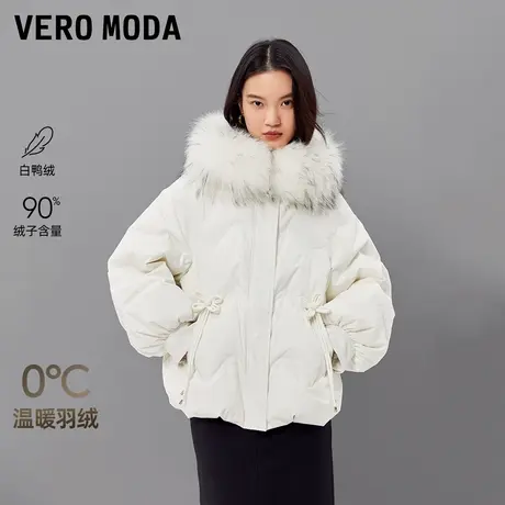 Vero Moda羽绒服女2025冬季新款90白鸭绒纯色短款连帽325423033商品大图