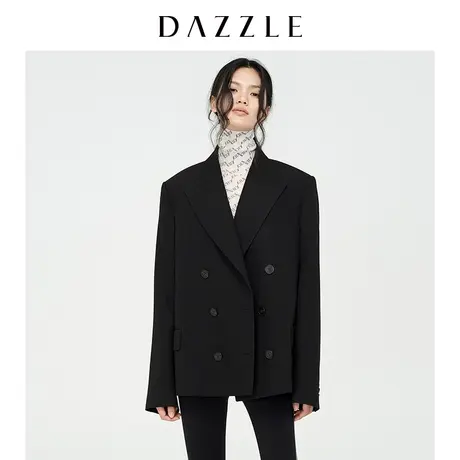 【七七酱专享】刘雯同款DAZZLE地素奥莱 黑色休闲西装外套女2E1F5图片