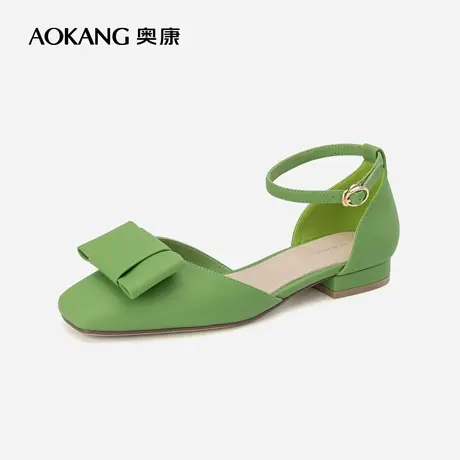 奥康女鞋 夏季气质舒适方头气质单鞋蝴蝶结甜美可爱日常百搭图片