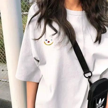 夏季白色短袖t恤女装ins潮网红韩版百搭宽松半袖上衣服2023年新款图片