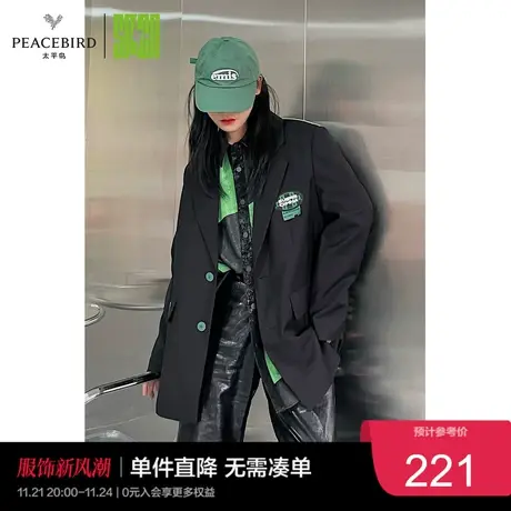 太平鸟气质流行时尚绿色西装外套ASBAC1403图片