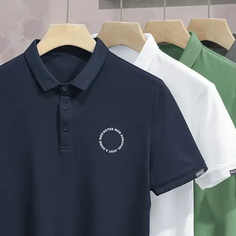 短袖t恤男装polo衫翻领保罗夏季薄款冰丝凉感半袖打底衫有领体恤商品大图