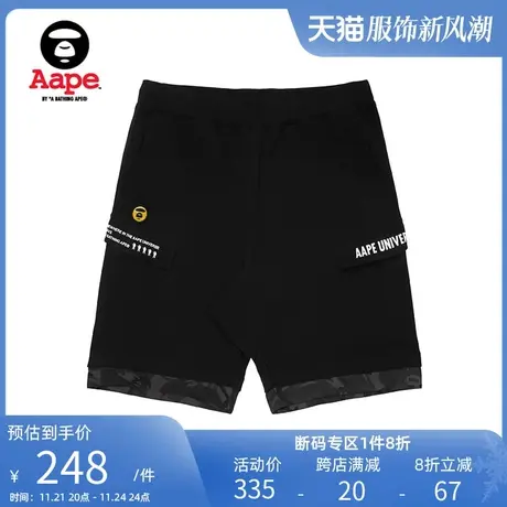 Aape男装春夏字母标签口袋猿颜印花宽松低裆休闲短裤6384XXA商品大图