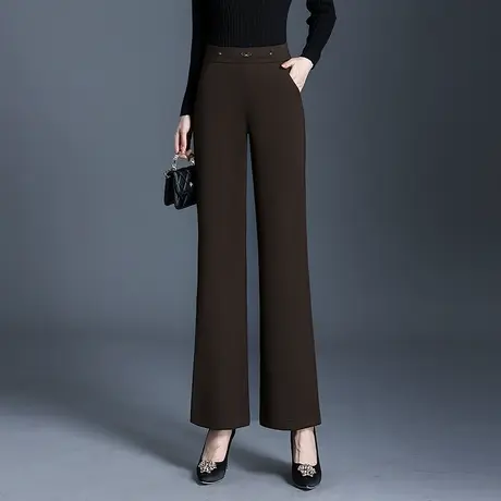 坠感直筒微喇裤女秋季2023新款高腰通勤显瘦西装裤气质长裤休闲裤商品大图