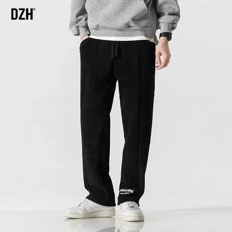 男士黑色裤子男款美式高街2024新款秋季休闲裤直筒宽松垂感运动裤商品大图