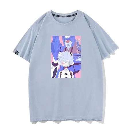 秀洛二次元动漫绫波丽明日香战士纯棉短袖t恤夏季初号机周边宽松商品大图