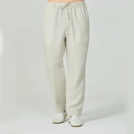 休闲裤男亚麻2022新款夏季薄款直筒长裤男士夏裤麻料大码宽松裤子图片