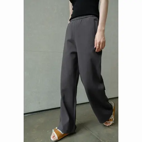 2023冬季新款女装宽松简约运动休闲百搭松紧直筒女士卫裤长裤女图片