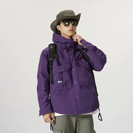 时尚潮流男士户外防风外套宽松百搭工装秋冬款夹克休闲潮流外套男商品大图