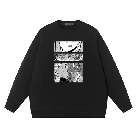 秀洛排球少年乌野高校长袖日向翔阳影山飞雄同款图案印花队服卫衣商品大图