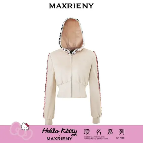 【MAXRIENY x Hello Kitty联名系列】截短抓绒卫衣外套24春季新品图片