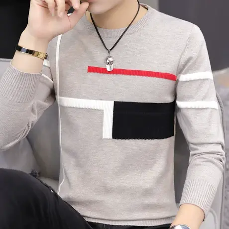 秋冬休闲毛衣男装2023年秋季新款毛衫圆领韩版针织衫男潮流上衣服商品大图
