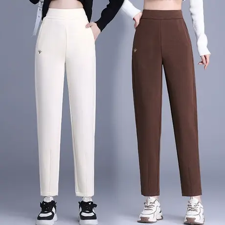 休闲哈伦裤女2023秋季新款高端宽松显瘦卫裤时尚小蜜蜂刺绣萝卜裤图片