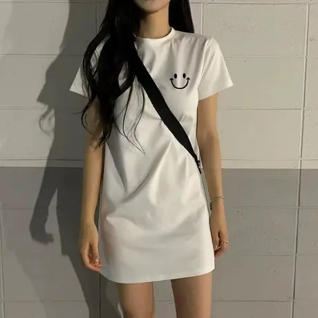 夏季纯棉正肩大码t恤女宽松韩版oversize设计感小众短袖白色上衣图片