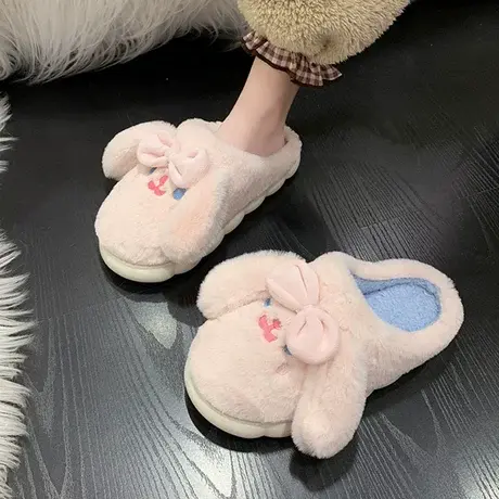 棉拖鞋女室内居家冬季可爱毛毛绒保暖家用月子宿舍网红拖鞋秋冬天商品大图