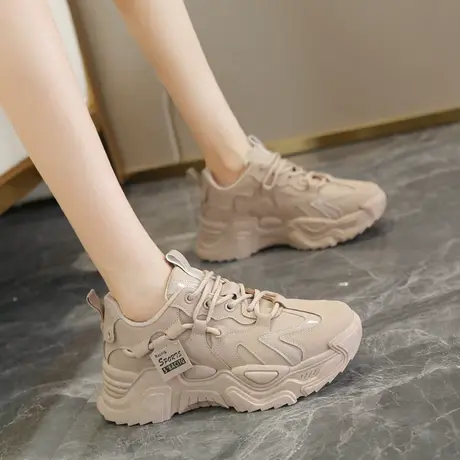 显脚小增高厚底老爹鞋女ins潮2024新款春秋季百搭韩版休闲运动鞋图片