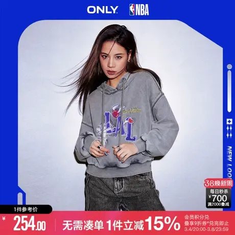 ONLY冬季NBA联名宽松落肩袖连帽卫衣女|12319S036商品大图