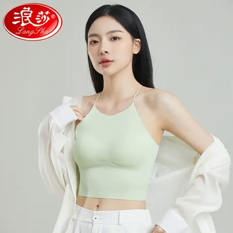 浪莎吊带背心女士内搭带胸垫夏季薄款外穿打底美背心文胸罩一体式图片