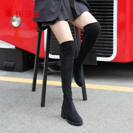 蜘蛛王断码清仓正品长靴女2022冬商场新款袜靴过膝加绒微弹显瘦潮图片