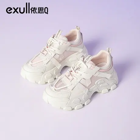 exull/依思Q老爹鞋女2024春季机能风女鞋增高轻便厚底透气运动鞋图片
