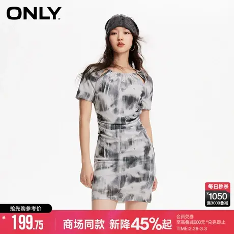 ONLY2024春季新款时尚显瘦设计感扎染印花连衣裙女|124161019图片